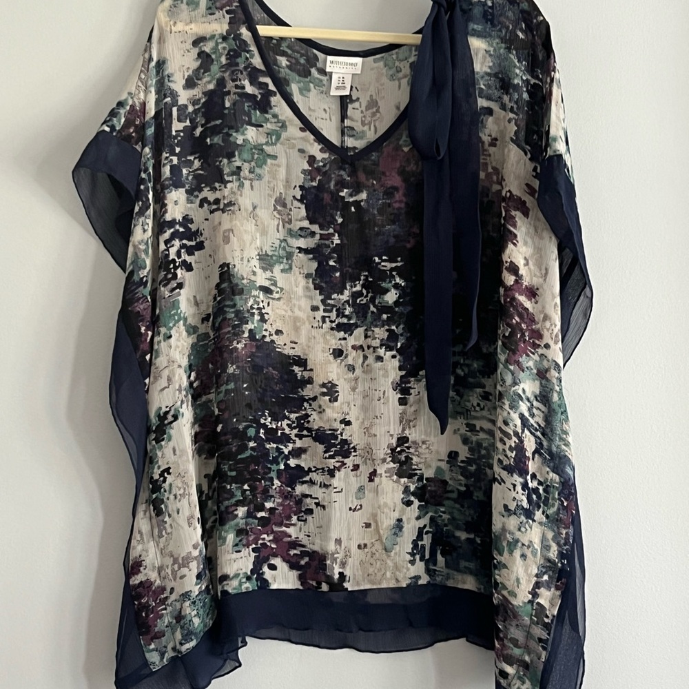 Maternity Multicolor V-Neck Women's Flowy Blouse
